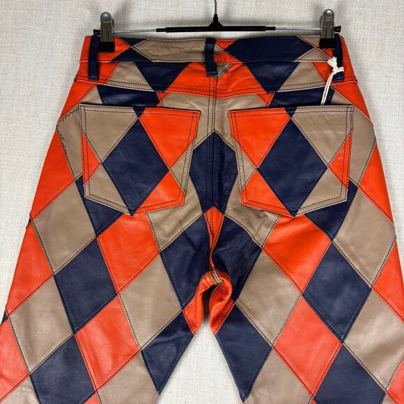Denim Tears Other - Denim Tears Lamb Leather Jacquard Patchwork Pant Checkered NEW With Tags Small